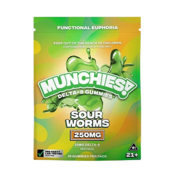 Munchies Delta 8 Sour Worms | 250mg